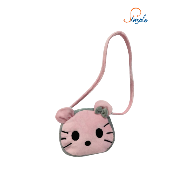 Velvet mini bag -pink cat