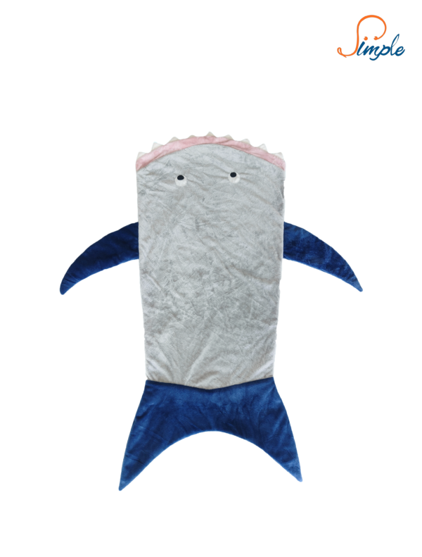 Animal Tail Blanket Bag-Shark-Navy & gray - 图片 4