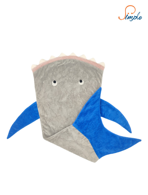 Animal Tail Blanket Bag-Shark-Blue & gray - 图片 2