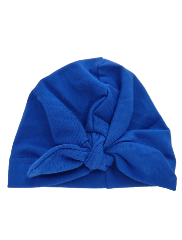 Indian Ear knotted hat - blue