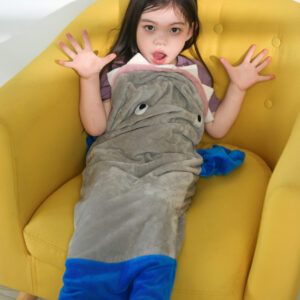 Animal Tail Blanket Bag-Shark-Blue & gray