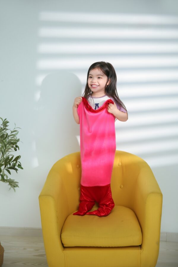 Animal Tail Blanket Bag-Mermaid-Red & pink
